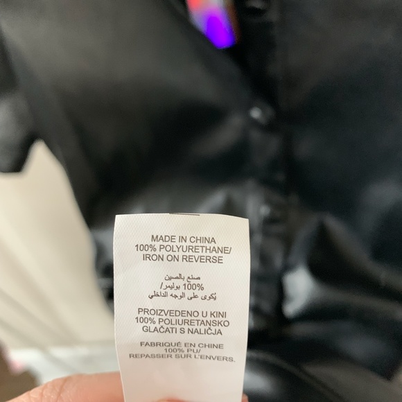 MISSGUIDED Faux Leather Shirt Dress in Black US 2 - Picture 9 of 9